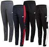 New Balance Boys’ Sweatpants – 4 Pack Active Tricot Jogger Sweatpants – Performance Track Pants with Pockets for Boys (4-20), Size 8, Black/Eclipse