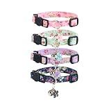 Yizepet Cat Collars with Bells, Breakaway Kitten Collar, Cute Kitty Collar in 4 Pack, Pet Supplies Accessories