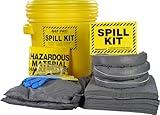 AWF PRO 20 Gallon Universal Spill Kit - 59 Pieces. Perfect for Absorbing Spills of Oils, Coolants, Solvents, & Water. Includes 20g DOT Approved Drum, Universal Socks, Pads & Pillows, & Accessories