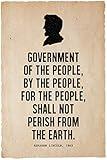 President Abraham Lincoln Poster Government Politics Political Presidential Motivational Inspirational Motivation Inspiration Quote Silhouette School Office Cool Wall Art Print Poster 12x18