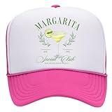 Margarita Social Club Trucker Hat | Margs Tequila Drinking Funny Cute Drinks | Premium Mesh Foam Trucker Hat for Men & Women (US, Alpha, One Size, Pink/White)