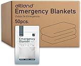 Altland 50 Pack of Emergency Blankets - Individually Packaged Silver Mylar Blankets