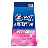 Crest 3D Whitestrips Sensitive At-Home Teeth Whitening Kit, 18 Treatments, Gently Removes 15 Years of Stains, Crest Whitestrips, Teeth Whitening Kit