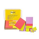 Post-it Super Sticky Notes, Amazon's Exclusive Color Collection, Guava, Iris, Neon Green, 12 Pads/Pack, 90 Sheets/Pad, Assorted Sizes (4642-12SSMX)