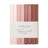 NICROLANDEE 8 Rolls Rose Gold Premium Crepe Paper Rolls for DIY Gift Wrapping Paper Crafts Birthday Wedding Holiday Paper Flower, 20 inches Wide by 6.56 ft Long, 4 Colors