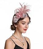 KERITANE Fascinator Hat for Women Wedding Party Headpiece Hair Clip (US, Alpha, Medium, N5-Nude Pink)