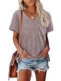 ATHMILE Summer Tops for Women 2024 Womens Tops Casual T Shirts Gray Purple