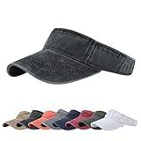 DOANNOTIUM Sport Sun Visor Hats Cotton Ball Caps Empty Top Baseball Sun Cap for Men Women Black