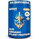 BIRDMAN Falcon Organic Vegan Protein Powder Vanilla, 24g Protein, Sugar Free, Probiotics, Low Carb, Keto Friendly, Dairy Free, Lactose Free, Non Whey, Plant Based Pea Protein Powder - 20 Servings