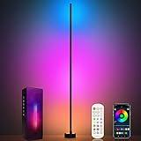 Miortior Corner Floor Lamp - Smart RGB LED Corner Lamp with App and Remote Control, 16 Million Colors & 68+ Scene, Music Sync, Timer Setting - Ideal for Living Rooms, Bedrooms, and Gaming Rooms