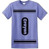 Crayon Tshirt Halloween Costume for Men Women Adult Size | Funny Cool Group Shirt idea | Graphic tee (Periwinkle, 2X)