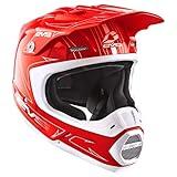 EVS Sports Men's T5 Pinner Off Road Full Face Motorcycle Helmet (Red/White, X-Large)