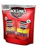 Jack Link's Beef Jerky Variety Pack - Includes Original and Teriyaki Jerky, Bulk Protein Snack Pack, Good Source of Protein, Meat Snacks Made with 100% Beef, Individual Bags - 1.25 Oz (Pack of 9)