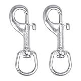 SHONAN 3.5 Inch Swivel Eye Snap Hook, 2 Pack Marine Grade Scuba Bolt Snap, Single Ended Stainless Steel Flag Clips Swivel Snaps for Scuba Diving, Flag Pole Rope, Dog Leash, Camera Strap