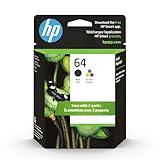 HP 64 Black/Tri-color Ink Cartridges (2-pack) | Works with HP ENVY Inspire 7950e; ENVY Photo 6200, 7100, 7800; Tango Series | Eligible for Instant Ink | X4D92AN