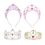 Melissa & Doug Dress-Up Tiaras for Costume Role Play (4 pcs),Pink, Purple, Silver, Gold