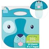 OOLY Carry Along Sketchbook for Kids, 60 Pages, 9 x 7 inches, Portable Sketch Book, Drawing Pad for Travel, Back to School Supplies - Dog