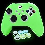 HLRAO Glow in The Dark Silicone Cover Skin for Xbox Series X Controller, Anti-Slip Soft Rubber Case Protector for Xbox Series S Controller with 6 Thumb Grip Caps Glow in The Dark.