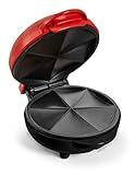 Nostalgia Taco Tuesday Quesadilla Maker – Fits up to 5½-Inch or Street Taco Sized Tortillas - 6-Wedge Cooking Surface - Perfect for Beef, Chicken, Veggie,& Cheese Quesadillas - Red