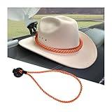zipelo Hat Mounts for Car, Cowboy Hat Holder Rack with Suction Cup and Handmade Rope, Car Accessories, Universal Cowboy Hat Hanger for SUV Truck Vehicle Home (Orange)
