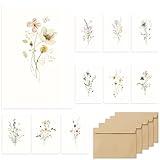 slapaflife Blank Cards,Blank Greeting Cards 4x6,40Pack -Elegant Floral Design Blank Greeting Cards,Note Cards with Matching Peel-and-Seal Rustic Envelopes