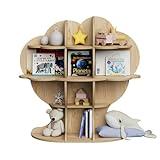 Tree Kids Bookshelf Toddler Bookcase Baby Book Rack Children Toy Storage Organizer Forest Wood Display Shelf for Nursery Playroom Bedroom Classroom Homeschooling Boy Girl’s Gift (Burlywood Tree)