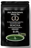 Top Award Winning Japanese Sencha Green Tea Bags | (25 Tea Bags 3.5oz) - Premium Ceremonial Grade Green Tea - Pure First Harvest from Japan | GEM LEAF