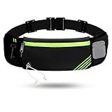 USHAKE Running Belt with Bounce-Free Pouch for iPhone and Samsung Galaxy - Ideal for Running, Walking, Cycling, and Gym Workouts Black