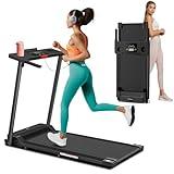 Treadmill with Handles, 2025 Upgraded Small Treadmill Home, Portable Electric Treadmills for Home 300 lbs Weight Capacity,Walking Pad Treadmill,Lightweight Folding Foldable Treadmill with LED Display