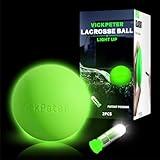 vickpeter Lacrosse Ball Glow in The Dark Lacrosse Ball 2 Pack Light Up Lacrosse Balls Perfect Lacrosse Gifts for Boys,Girls Lacrosse Training Led Lacrosse Ball