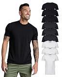 INTO THE AM 9 Pack Basic Tee - Non-Branded (Black/Black/Black/Charcoal/Charcoal/Charcoal/White/White/White, X-Large)