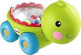 Fisher-Price Baby Crawling Toy Poppity Pop Turtle Push-Along Vehicle with Ball Popping Sounds for Infants Ages 6+ Months​