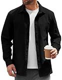 COOFANDY Mens Lightweight Button Down Shirt Jacket Casual Shacket Cotton Overshirt