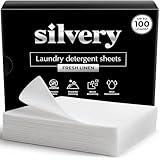 Silvery Laundry Detergent Sheets (100 Loads) - Ultra-Concentrated Eco-Friendly Washing Strips – No Plastic Jugs & Perfect for Travel - 50ct, Fresh Linen Scent