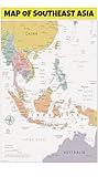 Map of Southeast Asia 18x24 - Laminated Wall Map Poster Print Perfect for Classrooms and Homes - Vivid Imagery with Bright Colors