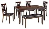 Signature Design by Ashley Bennox Dining Room Set, Includes Table, 4 18" Chairs & Bench, Brown