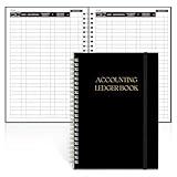 SKYDUE Accounting Ledger Book - 8.5 x 6 Inch Expense Tracker Notebook for Tracking Deposit, Expense, and Balance | Practical Accounting Book for Small Business Owners & Personal Finance (Black)