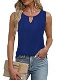 Womens Tops Spring Fashion Tank Top 2025 Summer Shirts Beach Vacation Clothes Business Casual Outfits Royal Blue XX-Large