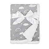 American Baby Company Heavenly Soft Chenille Sherpa Receiving Blanket, 3D Gray, 30" x 35", Warm and Cozy for Boys and Girls, Ideal for Baby Carrier, Stroller, and Travel