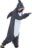 WOTOGOLD Animal Cosplay Costume Gray Shark Unisex Adult Pajamas Gray,X-Large