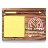 School Psychologist Gifts Sticky Note Holder, School Psych Gift Thank You Appreciation Gifts for School Counselor Therapist Guidance, School Psychology Week Gift Self-Stick Note Pad Holders TZP62