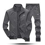 MAGNIVIT Men's Tracksuit Set Full Zip Long Sleeve Running Sportwear Suit #1 Dark Grey