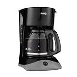 Mr. Coffee Black Coffee Maker, 12 Cups, with Auto Pause and Glass Carafe, Perfect for Home and Office Use