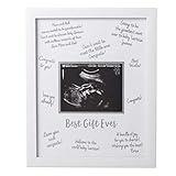 Tiny Ideas Sonogram Signature Frame - Ultrasound Picture Keepsake, Gender Neutral Baby Shower Decor, First Time Moms Pregnancy Gift, Guest Book Alternative, Ideal for Nursery, Marker Included