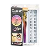 KISS imPRESS Falsies False Eyelashes, Lash Clusters, 'Natural', 12 mm, Includes 20 Clusters, 1 applicator, Contact Lens Friendly, Easy to Apply, Reusable Strip Lashes