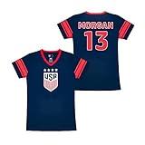 Icon Sports U.S.Women Soccer Game Day Tee - Officially Licensed Unisex Youth Short Sleeve T-Shirt 77 Navy Alex Morgan XS