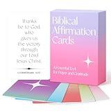 Biblical Affirmation Cards, 60 Unique Christian Art Gifts Scripture Prayer Cards, Positive Religious Inspirational Affirmation Cards Deck, Bible Verse Encouraging Gift for Men and Women