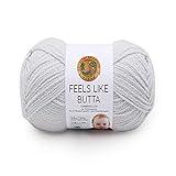 Lion Brand Yarn Feels Like Butta Soft Yarn for Crocheting and Knitting, Velvety, 1-Pack, Pale Grey