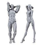 Artists Manikin Art Mannequin Figures Supplies Drawing Tools,Small Drawing Figure Model for Sketching, Painting, Artists Male+Female Set