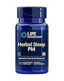 Life Extension Herbal Sleep PM, Lemon Balm, honokiol (Magnolia bark), Chamomile, Promotes Healthy Sleep, Hormone-Free, melatonin-Free, Gluten Free, Non-GMO, Vegetarian, 30 Capsules
